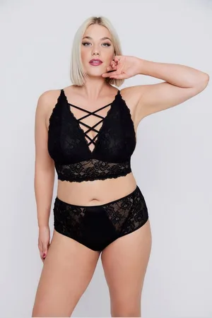 Ulla Popken Bustier Bralette Criss-Cross ohne Bügel Spitze - Verkäufer: Popken Fashion Group