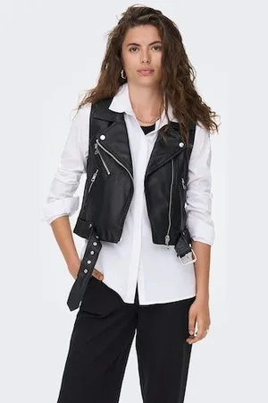 ONLY Lederimitatweste ONLVERA FAUX LEATHER WAISTCOAT OTW NOOS