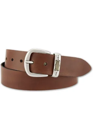 Bernd Götz Ledergürtel mit metallisch gelabeltem Western Branding