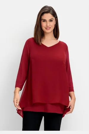 Sheego 3/4-Arm-Shirt Große Größen mit Chiffon-Oberteil