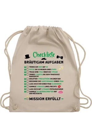 Shirtracer Turnbeutel Checkliste Bräutigam Aufgaben JGA, JGA Männer - Verkäufer: