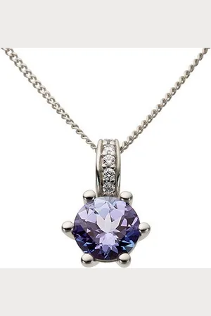 Firetti Kettenanhänger Schmuck Geschenk Gold 585 Halsschmuck Anhänger für Halskette Tansanit, mit Tansanit - mit Brillanten