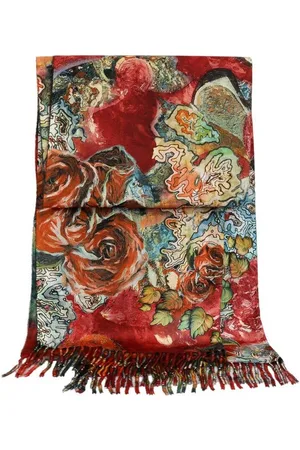 ZEBRO Modeschal Schal, mit Fransen / Tuch / Blumenmuster / Modetuch - Verkäufer: