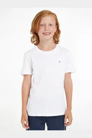 Tommy Hilfiger Rundhalsshirt BOYS BASIC CN KNIT S/S mit Logo-Flag