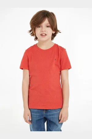 Tommy Hilfiger Rundhalsshirt BOYS BASIC CN KNIT S/S mit Logo-Flag
