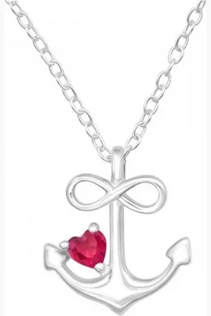 ALEXANDER YORK Kette mit Anhänger ANKER INFINITY RUBY, 2-tlg., 925 Sterling Silber - Verkäufer:
