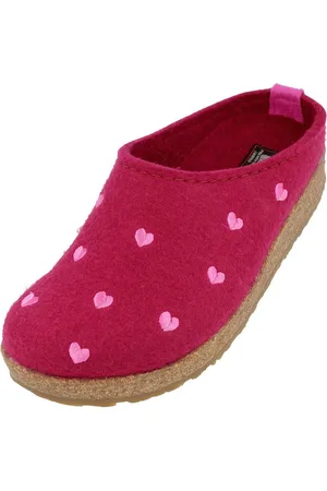 Haflinger Grizzly Cuoricino Filzclog aus reinem Wollfilz Unisex Herzmotiv Hausschuh - Verkäufer: Natural Slipper