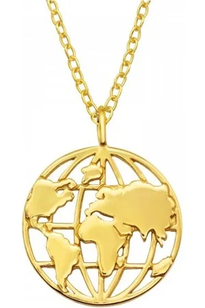 ALEXANDER YORK Kette mit Anhänger WELTKARTE in Gold, 2-tlg., 925 Sterling Silber - Verkäufer: