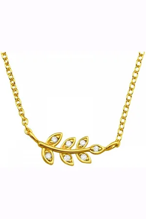 ALEXANDER YORK Kette mit Anhänger LEAF MIT ZIRKONIA in Gold, 2-tlg., 925 Sterling Silber - Verkäufer: