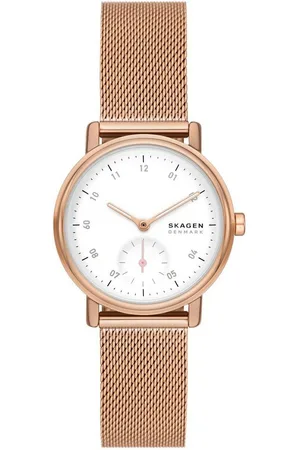 Skagen Quarzuhr KUPPEL LILLE SKW3099, Armbanduhr, Damenuhr, dezentrale Sekunde, Edelstahlarmband