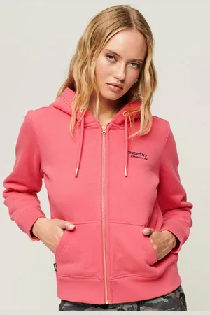 Superdry Kapuzensweatjacke ESSENTIAL LOGO ZIP HOODIE mit Logostickerei