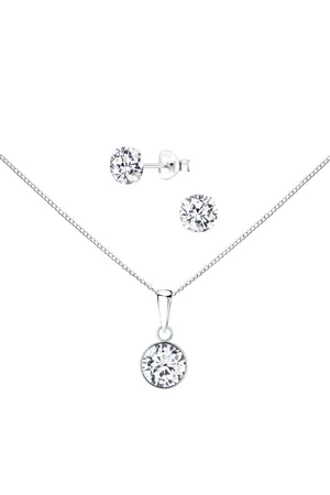 ALEXANDER YORK Schmuckset SOLITÄR 8 mm, 4-tlg. (Schmuckset), 925 Sterling Silber - Verkäufer: