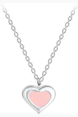 ALEXANDER YORK Kette mit Anhänger HERZ rosa, 2-tlg., 925 Sterling Silber - Verkäufer: