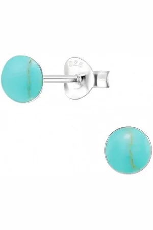 ALEXANDER YORK Paar Ohrstecker MUSCHELPERLMUTT türkis 6 mm, 2-tlg., 925 Sterling Silber - Verkäufer: