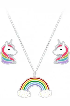 ALEXANDER YORK Schmuckset RAINBOW Einhorn und Regenbogen, 4-tlg. (Schmuckset), 925 Sterling Silber - Verkäufer:
