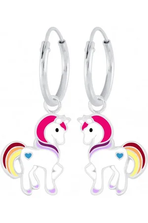ALEXANDER YORK Paar Creolen Charm-Ohrringe EINHORN HERZ rot, 2-tlg., 925 Sterling Silber - Verkäufer:
