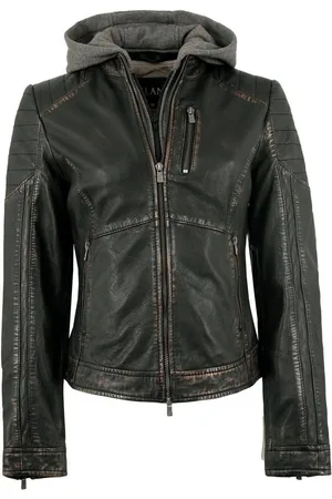 Jilani Lederjacke Kono - Damen Lederjacke Lammnappa Kapuze -beige - Verkäufer: Lederjacken24