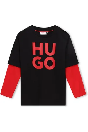 HUGO BOSS 2-in-1-Langarmshirt Kids 2-in-1-Shirt schwarz mit coolem Logo - Verkäufer: coolkids-store