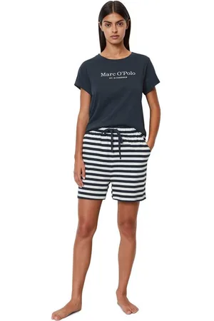 Marc O’ Polo Pyjama Mix & Match Cotton-Woven (Set, 2 tlg) mit großem Marken-Logo auf der Brust