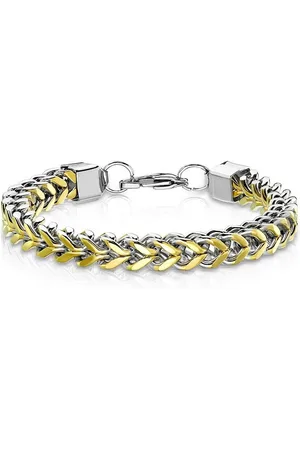 Bungsa Goldarmband Armband massiv zweifarbig aus Edelstahl Herren (1 Armband) - Verkäufer: