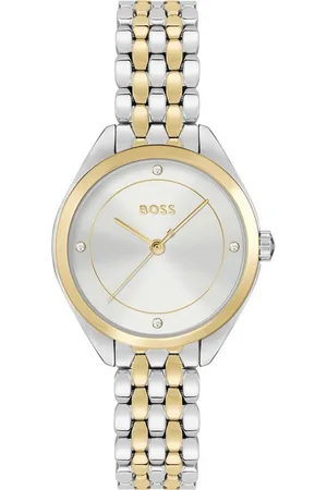 HUGO BOSS Quarzuhr MAE 1502724, Damenuhr, Armbanduhr, Glaskristalle, Edelstahlarmband