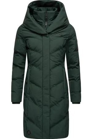 Ragwear Steppmantel Natalka Melange wasserdichter Damen Wintermantel mit gefütterter Kapuze