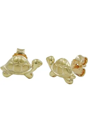 GALLAY Paar Ohrstecker Ohrring 10x6mm Schildkröte matt-glänzend 9Kt GOLD (1-tlg) - Verkäufer: Cats Collection