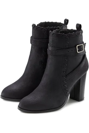 Lascana High-Heel-Stiefelette im Vintage-Look mit bequemen Blockabsatz, Ankle Boot, Stiefel