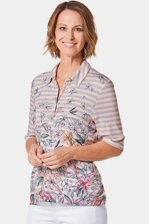 GOLDNER Poloshirt Hautangenehmes Druck-Poloshirt - Verkäufer: