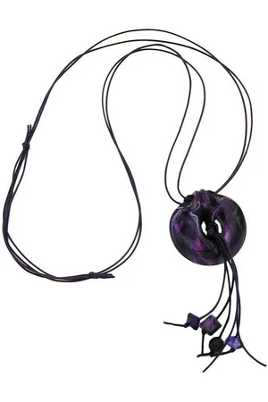 GALLAY Kettenanhänger 52mm Kunststoff Anhänger Amulett marmoriert Kordel 100cm (1-tlg) - Verkäufer: Cats Collection