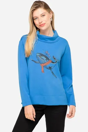 Laurasøn Sweatshirt Sweatshirt Wal-Print Rollkragen Langarm - Verkäufer: Popken Fashion Group