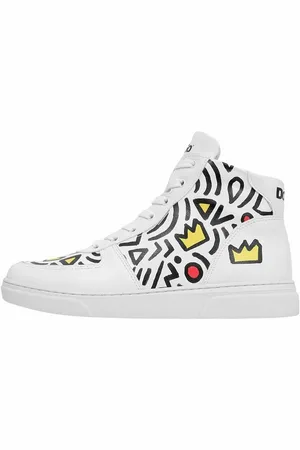 Dogo Ace Boots Abstract Outline White Damen Boots / Female Stiefelette Vegan