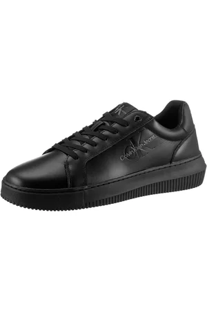 Calvin Klein CHUNKY CUPSOLE MONO LTH Sneaker mit seitlichem Logoschriftzug, Freizeitschuh, Halbschuh, Schnürschuh
