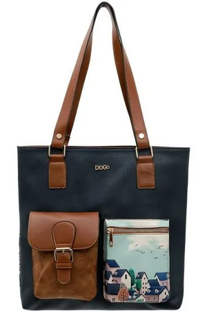 Dogo Umhängetasche Multi Pocket Bag Buildings Damen Handtaschen (Fashion) / Neutral, Vegan