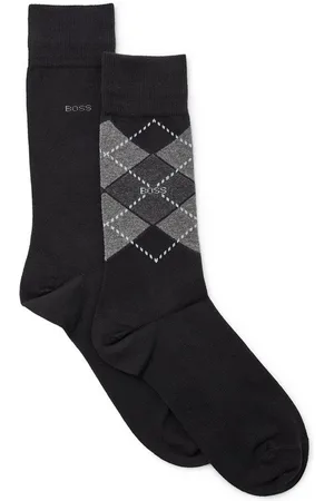HUGO BOSS Socken 2P RS Argyle CC (Packung, 2-Paar, 2er Pack) mit Schriftzug