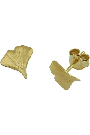 GALLAY Paar Ohrstecker Ohrstecker Ohrring 9mm Ginkgoblatt matt 9Kt GOLD (1-tlg) - Verkäufer: Cats Collection