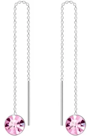 ALEXANDER YORK Paar Ohrhänger Kette mit Kristall rosa, 2-tlg., 925 Sterling Silber - Verkäufer: