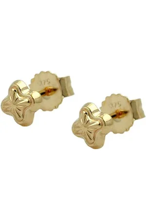 GALLAY Paar Ohrstecker Ohrstecker Ohrring 4mm Stern mit Muster 9Kt GOLD (1-tlg) - Verkäufer: Cats Collection