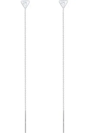 ALEXANDER YORK Paar Ohrhänger Kette (11 cm) mit DREIECK ZIRKONIA weiß, 2-tlg., 925 Sterling Silber - Verkäufer: