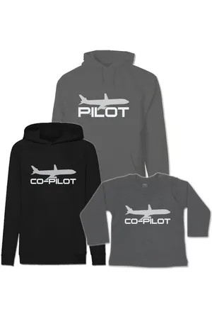 G-graphics Kapuzenpullover Pilot & Co-Pilot (Familienset, Einzelteile zum selbst zusammenstellen) Kinder & Erwachsenen-Hoodie & Baby Sweater - Verkäufer: