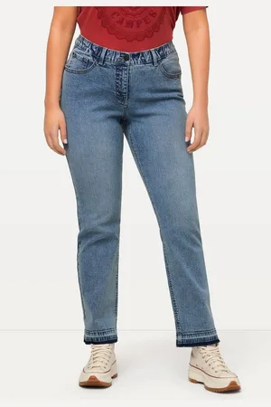 Ulla Popken Regular-fit-Jeans Jeans Mandy Fransensaum weites Bein Stretch - Verkäufer: Popken Fashion Group