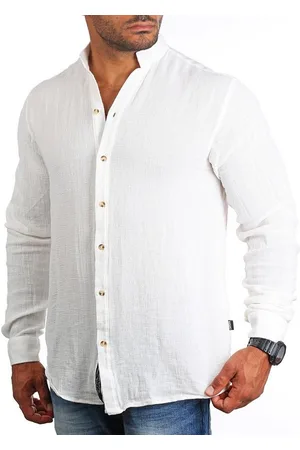 Carisma Langarmhemd Herren Sommer Hemd trendig luftig grob gewebt retro Look 9171/8567 Regular Langarm Stehkragen Uni - Verkäufer: fresh-style