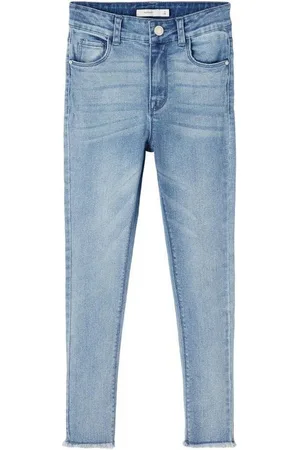 NAME IT Skinny-fit-Jeans NKFPOLLY DNMTECE 2612 HW A PANT NOOS weich, schlank, elastisch, Franzen - Verkäufer: Familiennestkindermode