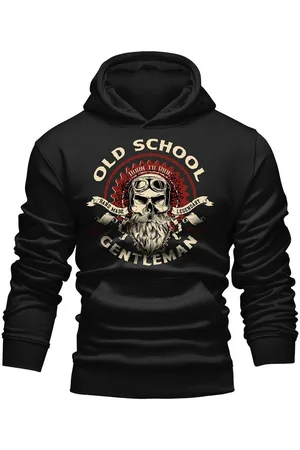 GASOLINE BANDIT Kapuzensweatshirt Biker Racer Motorrad Hoodie - Old School Gentleman Print - Verkäufer: RAHMENLOS®
