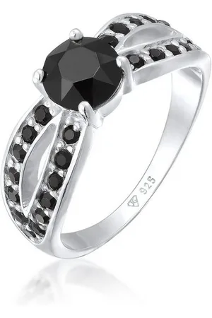 Elli Fingerring Solitär Glamourös Kristall 925 Silber - Verkäufer: JULIE & GRACE GmbH