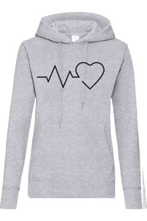 Youth Designz Kapuzenpullover Heartbeat Fahrradkette Damen Hoodie Pullover mit trendigem Frontprint - Verkäufer: EmDa Trading GmbH