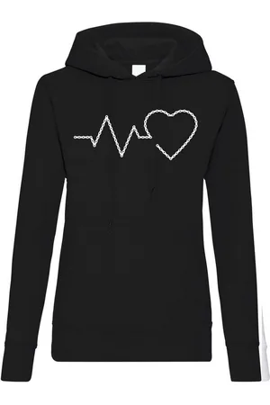 Youth Designz Kapuzenpullover Heartbeat Fahrradkette Damen Hoodie Pullover mit trendigem Frontprint - Verkäufer: EmDa Trading GmbH