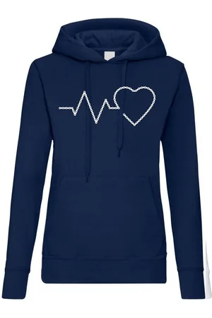 Youth Designz Kapuzenpullover Heartbeat Fahrradkette Damen Hoodie Pullover mit trendigem Frontprint - Verkäufer: EmDa Trading GmbH
