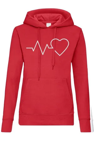 Youth Designz Kapuzenpullover Heartbeat Fahrradkette Damen Hoodie Pullover mit trendigem Frontprint - Verkäufer: EmDa Trading GmbH
