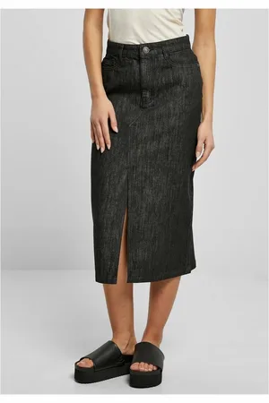 Urban classics Jerseyrock Damen Ladies Midi Denim Skirt (1-tlg)